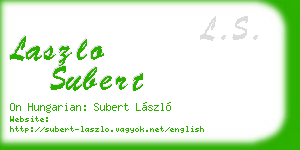 laszlo subert business card