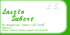 laszlo subert business card